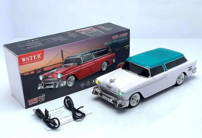 スマート スピーカー 1/18 USB microSD 1955 ベルエアワゴン Wster Ws-1955工場直販車モデルスピーカーBtワイヤレスカートラック