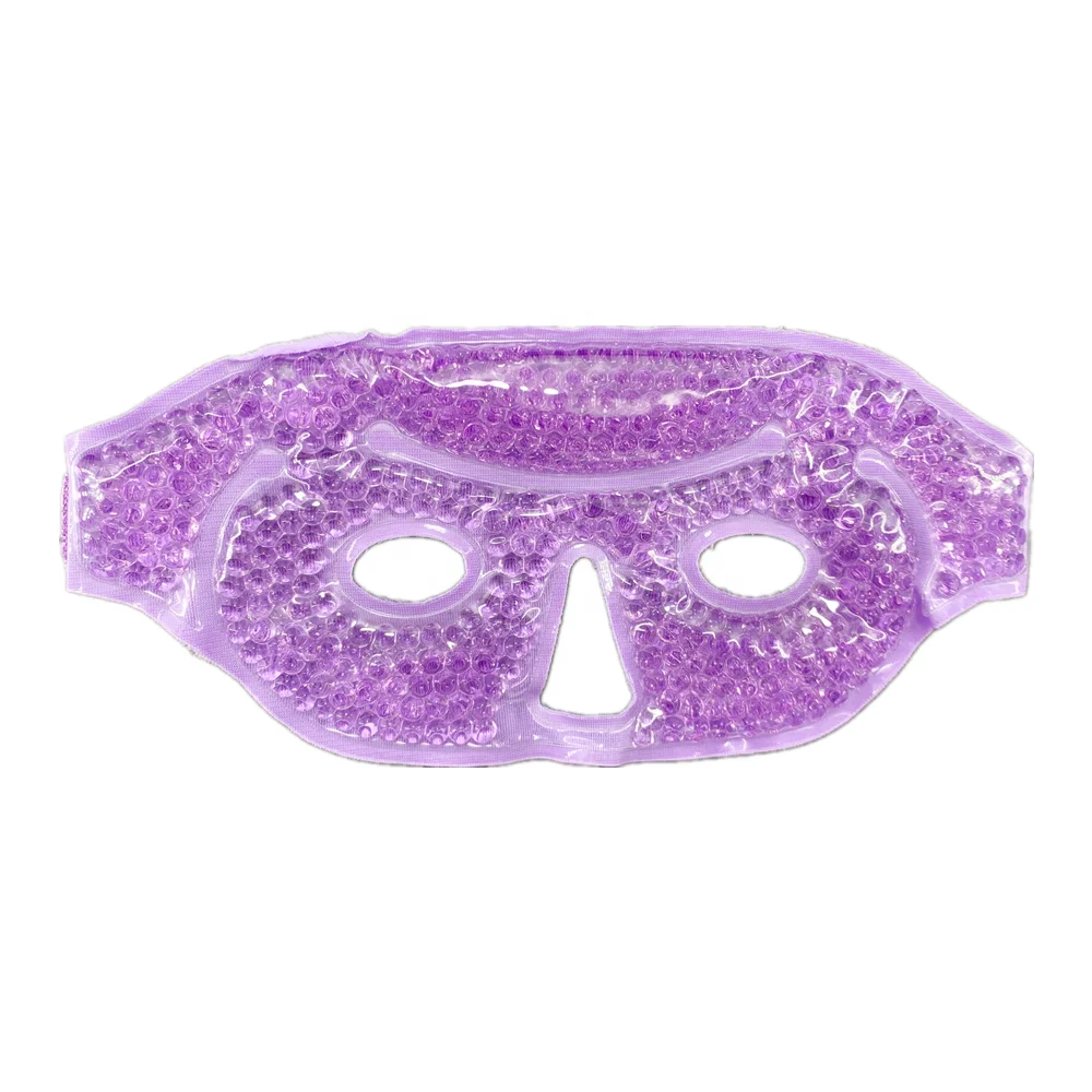 Half Face Plush Fabric Backing Gel Beads Eye Mask For Forehead And Eyes