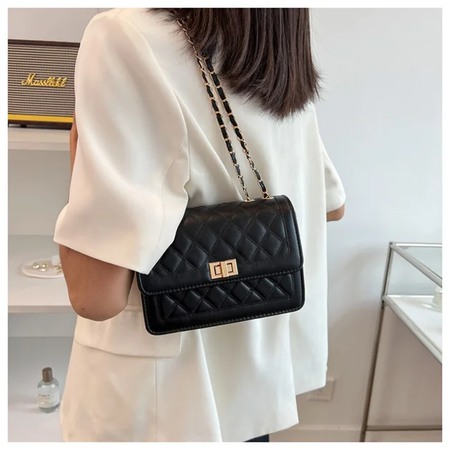 Latest Design Women Fashion Chain Soft Small PU Leather Shoulder Bags For Ladies