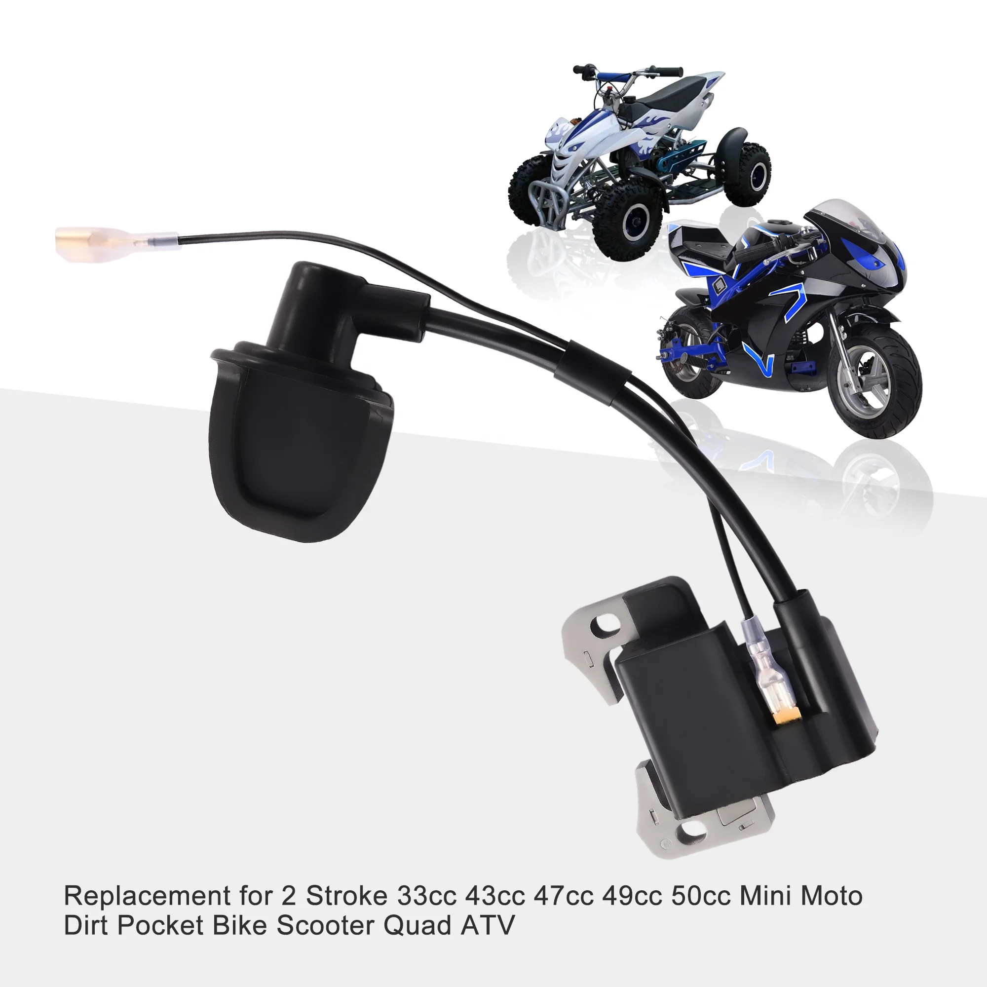 GOOFIT Ignition Coil Replacement for 2 Stroke 49cc 47cc ATV Pocket Bike and Go Kart