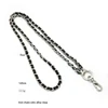 Cuir noir + Argent-120cm-Crystal Claps