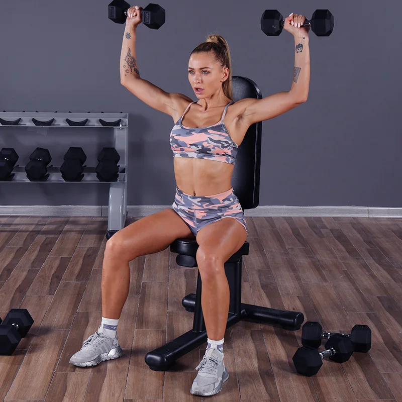 Commercial Bodybuilding Fixed Right Angle Push Shoulder Chair Dumbbell Weight Bench