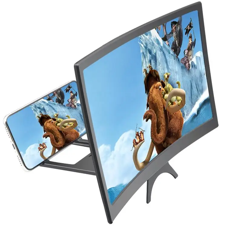 Mobile Phone Screen Amplifier 3D Magnifier 12 Inch Curved HD Movie Amplifier Enlarge Stand