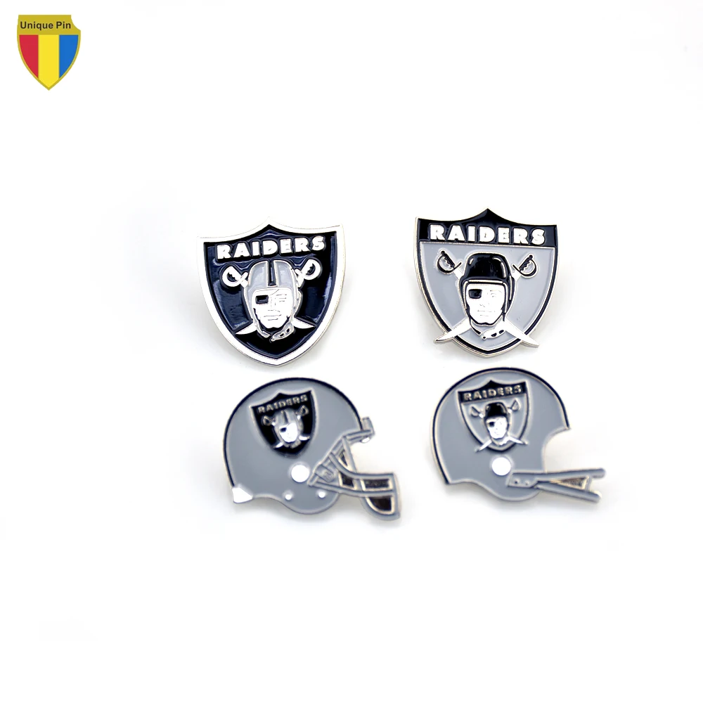 Popular Design Raiders Custom Logo Soft Enamel for Lapel Pin Plated Metal Technique