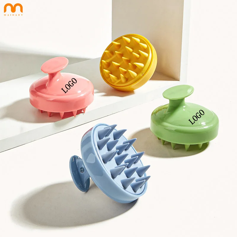 Оптовая продажа щетка для шампуня парикмахерской силиконовая Массажная кожи головы с индивидуальным логотипом