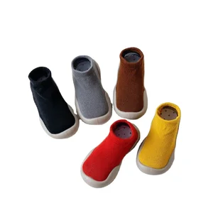Newborn Baby Indoor Shoes Soft-Sole Anti-Slippery Printed Sock Shoes for Boys and Girls for Autumn and Winter Seasons