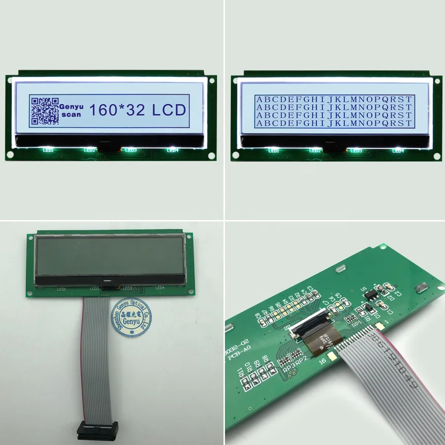 16032 LCD Module RGB LED Backlight Radio Screen Car Display Tachograph LCD 160x32 Dot Matrix LCM Graphic LCD Display