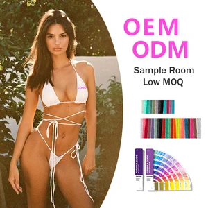 2026 Wholesale High Quality Women's 2-Piece Triangle Bikini Handmade Sexy Brazil Beachwear Thong Swimwear