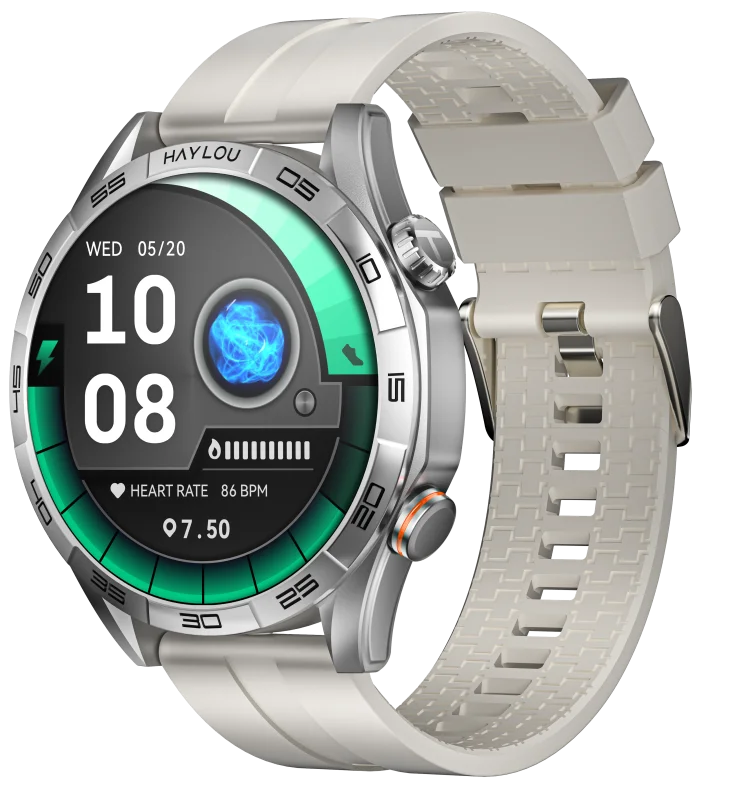 HAYLOU Solar 5 Smart Watch 1.58\" AMOLED Display 60Hz High Refresh Rate Bluetooth Calling IP68 Waterproof Touch Screen IOS