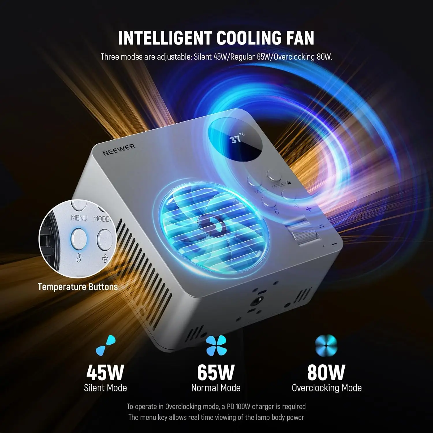 NEEWER HB80C RGBWW LEDビデオライト、内蔵72Whバッテリー＆100W PD