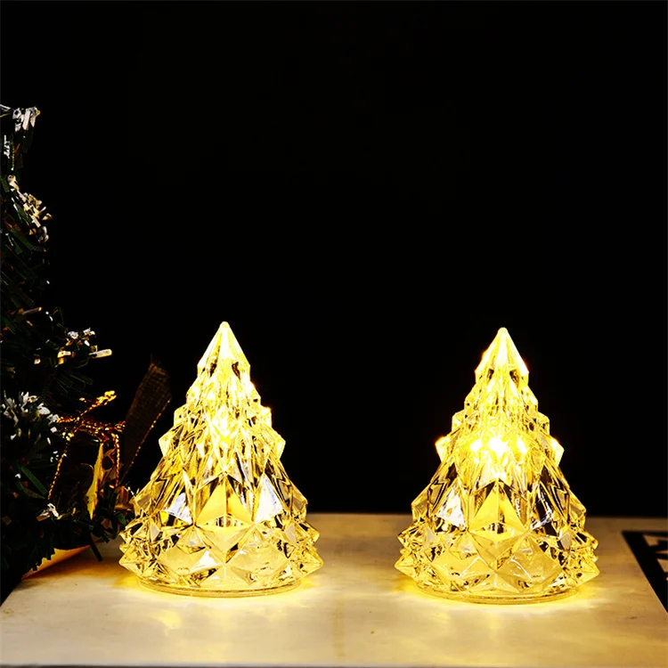 Glass Christmas Tree Tabletop Christmas Tree Lights for Table Top Desk Classic Series Christmas Decoration