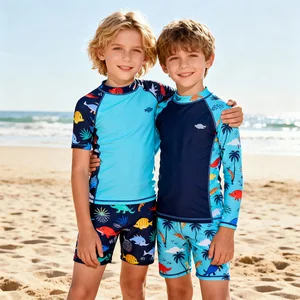 Custom High Quality Surf Rashguard Design Logo Uv+ 50 Anti Uv Children Swim Trunks Long Sleeve Boys Girls Rash Guard