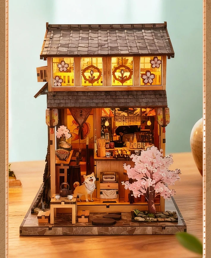product diy miniature house  book nook kit   wooden dollhouse architecture model with complete miniature building set-1