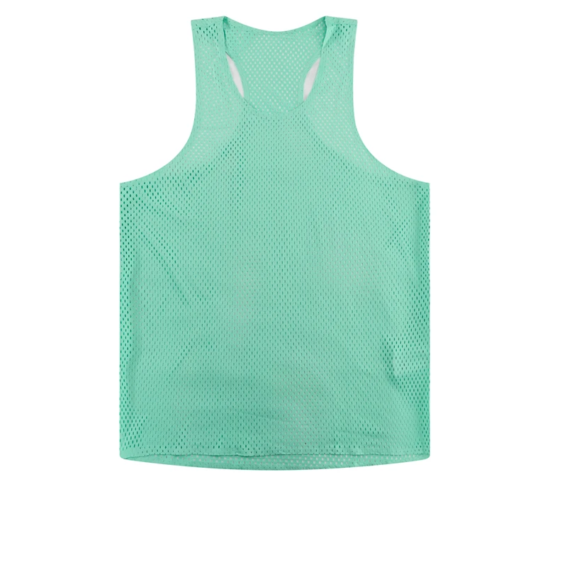 Seamless Mesh Breathable Man Big Hole Quick Dry 100% Polyester 100 GSM Marathon Running Sleeveless T-Shirt for Men