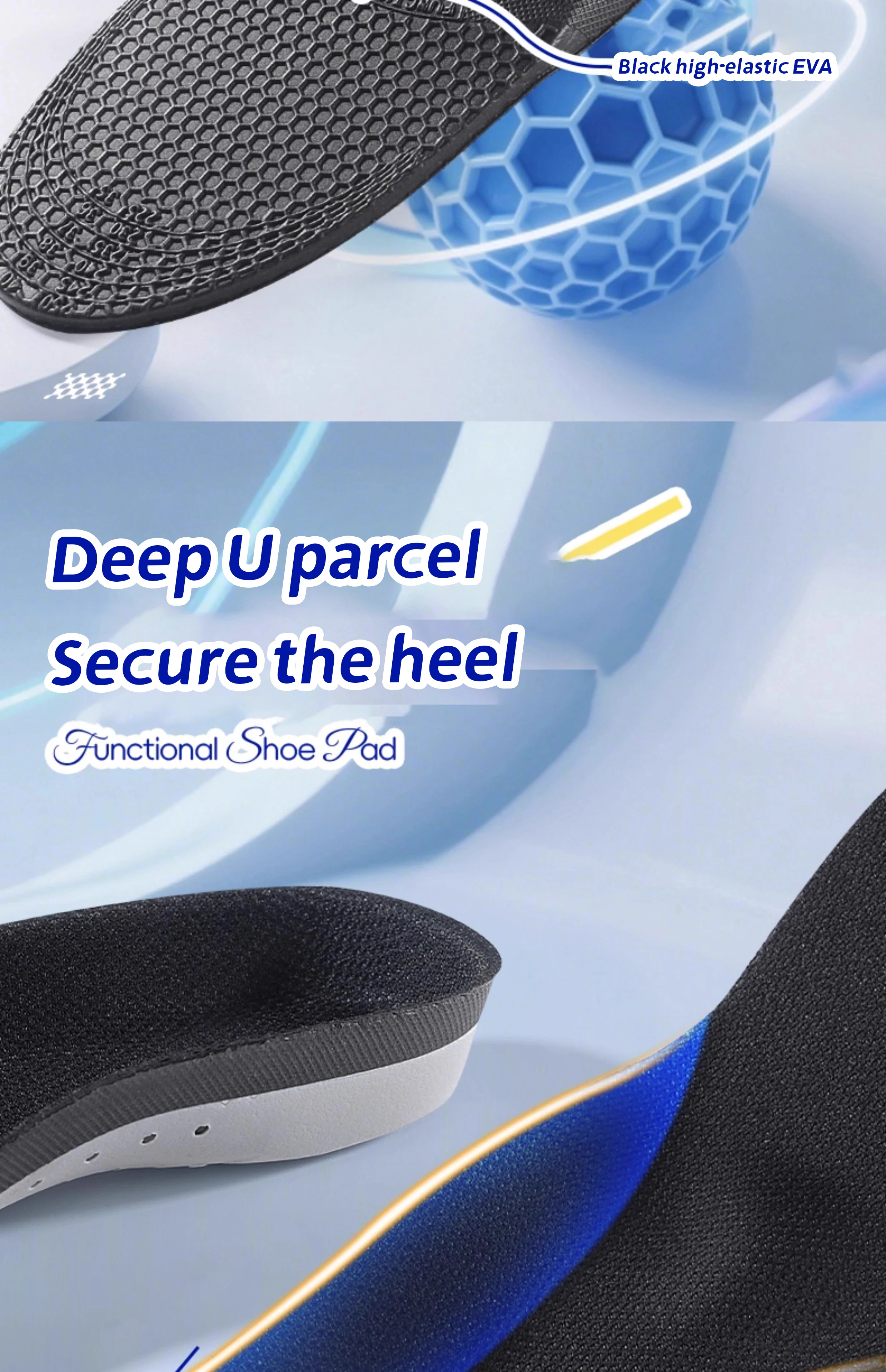 Lightweight Badminton Shoes Cushion Quick Turn Stable Support Honeycomb Shock-Absorbing Design Comfort Insoles for All Sports