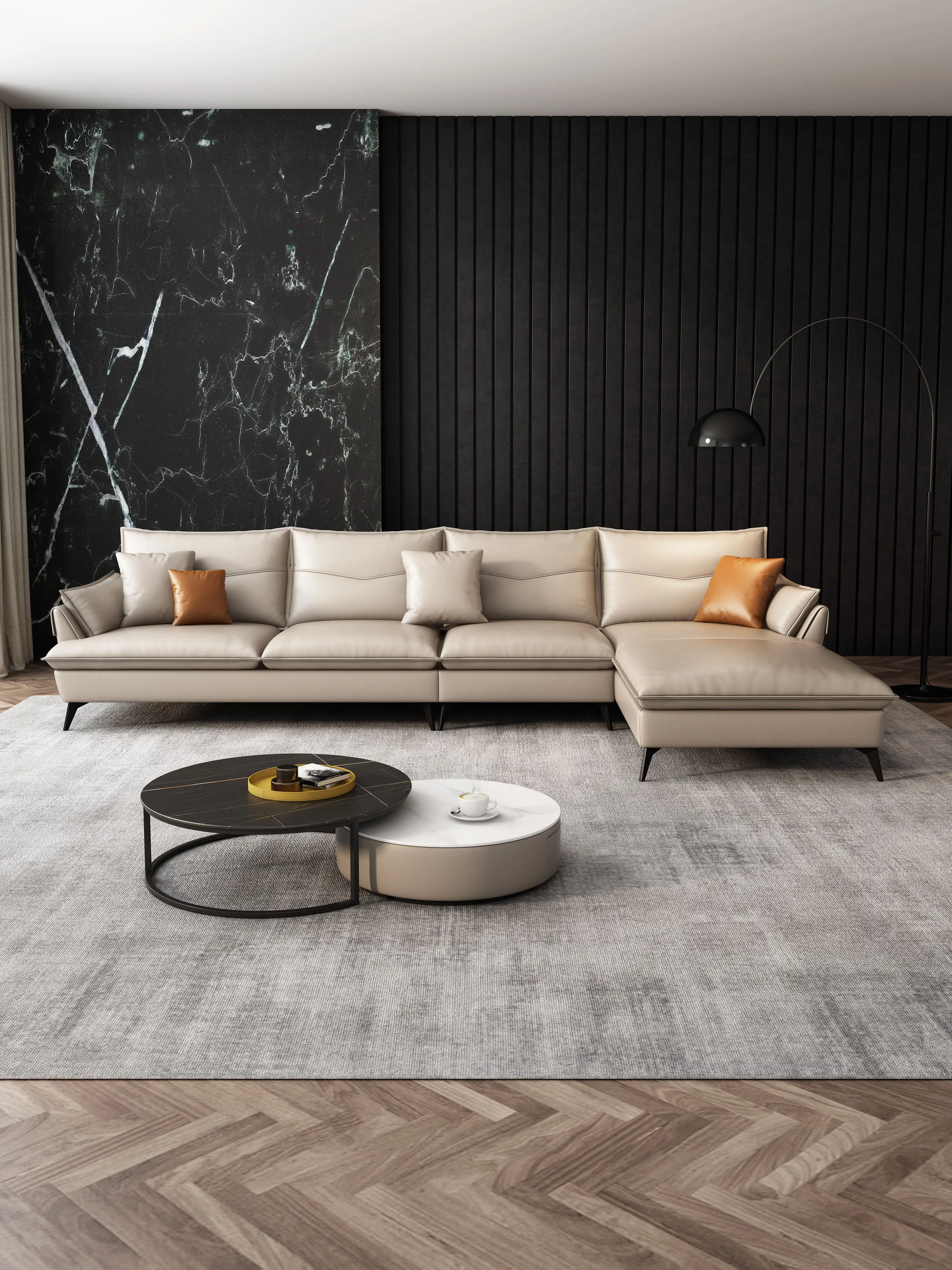 Wholesale l Shape Sofa Living Room Home Genuine Leather l Shaped ...
