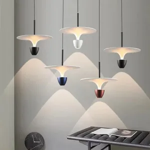 Nordic Creative LED Pendant Light Personalized Simple Long Line UFO Design for Restaurant Shop Bar Adjustable Height Middle