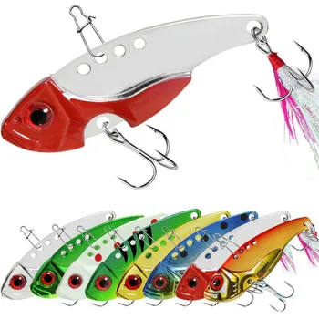 Long-Range 7G/12G Treble Hook Bass Fish Bait Full Swim Layer Vib Hair Bionic Sequin Bait Freshwater Seawater Bionic Bait Metal – Metal Jig – view 3