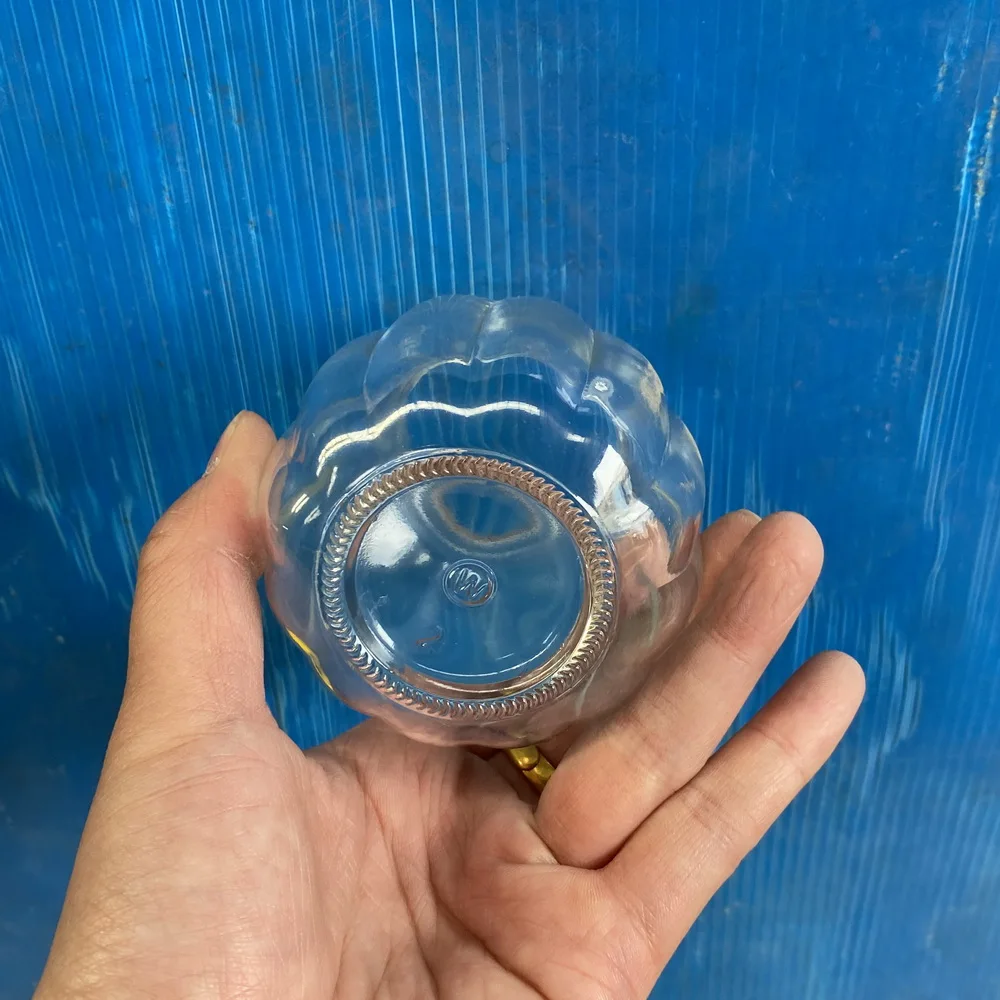 Wholesale 200ml Clear Pumpkin Glass Candle Jar Custom Shape Storage Bottle with Easy Open End for Making Candles