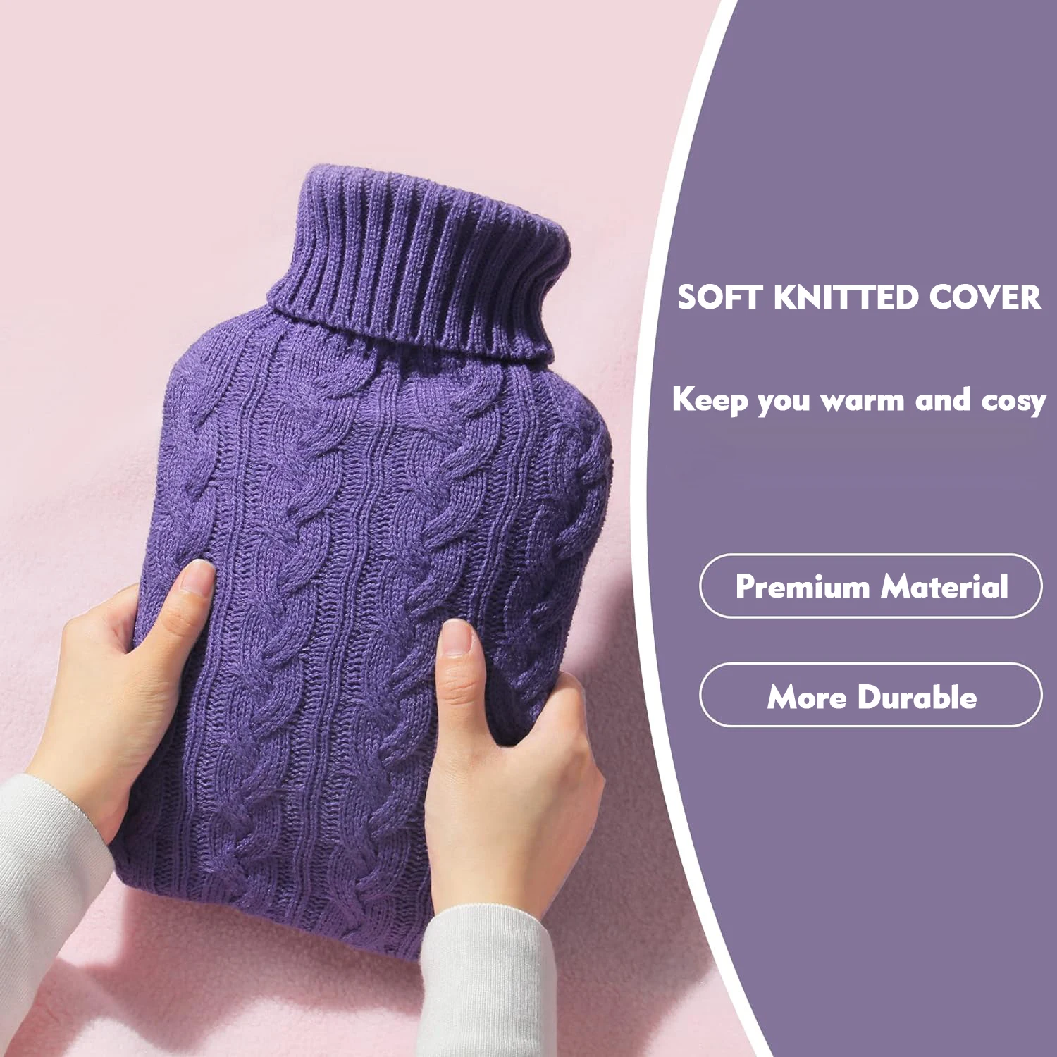 wholesale high-density pvc thickened explosion-proof warm hot water bag transparent knit cover