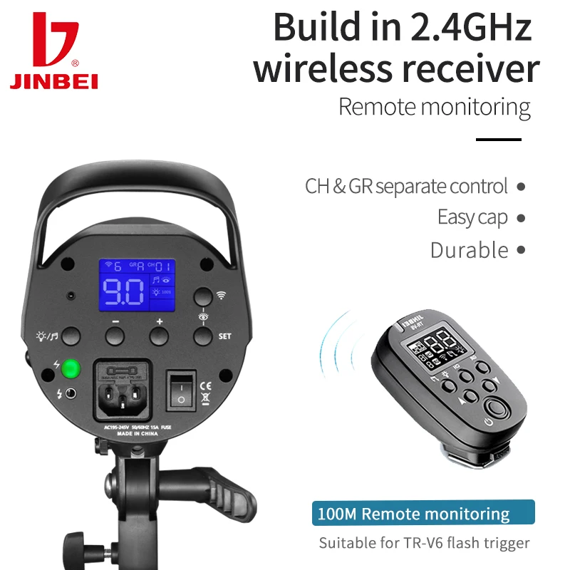 JINBEI DMII 3 300Ws Studio Flash Strobe Light Camera Flash Lights Wireless for Photography Lighting