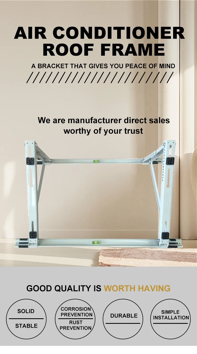 Manual Metal Roof Frame Stand for Air Conditioner Aircon Support Holder Accessory