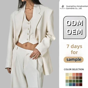 ODM OEM Custom New Style Casual Set Women Long Sleeve Oversized Boxy Fit blazer and Pants Two Piece Set Women's Suits