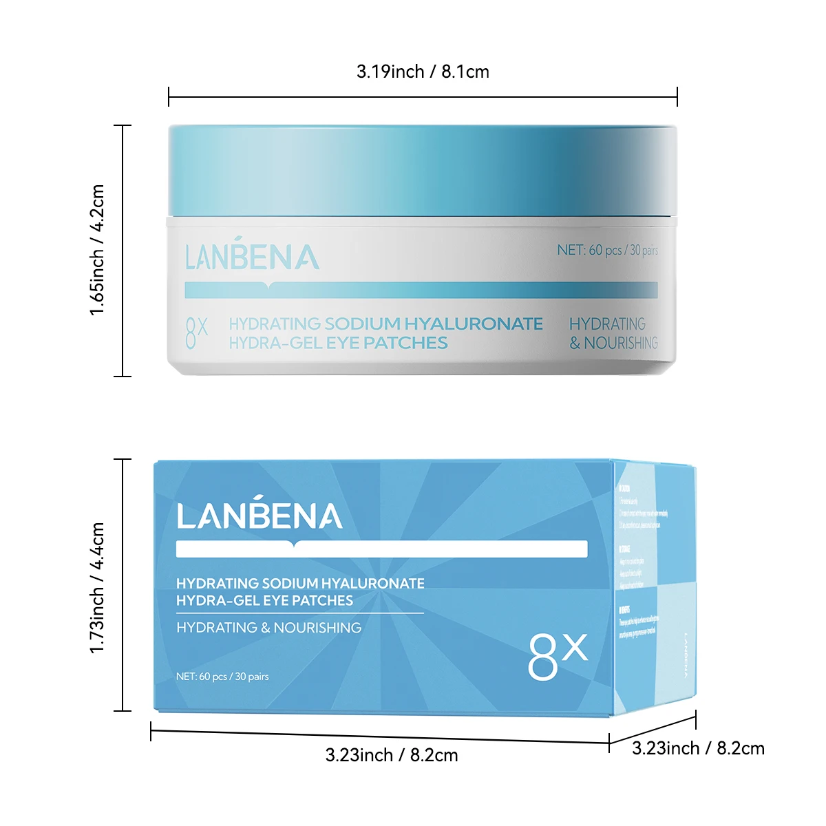 LANBENA Eye Masks for Dark Circle Collagen Eye Patches 60pcs OEM Private Label for Women