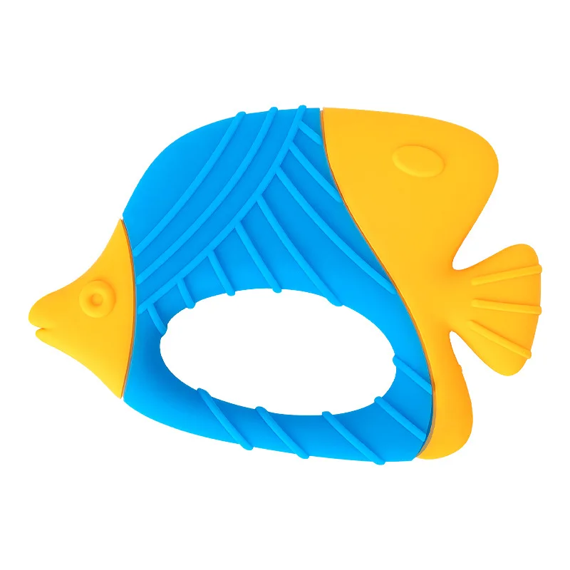 Fish Shaped Baby Food Grade Soft Silicone Soothing Chew Toy Suitable for Teething Babies to Grind Their Teeth