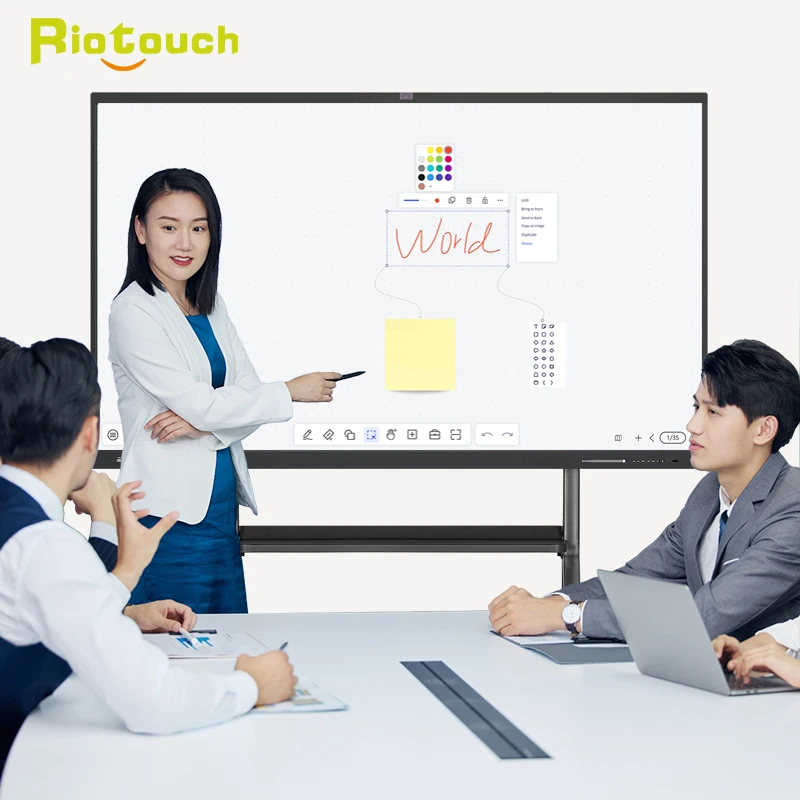 Riotouch 86 65 75 Meeting Room Flat Panel Display LED Panel Android for Teaching Whiteboard Interactive Boards