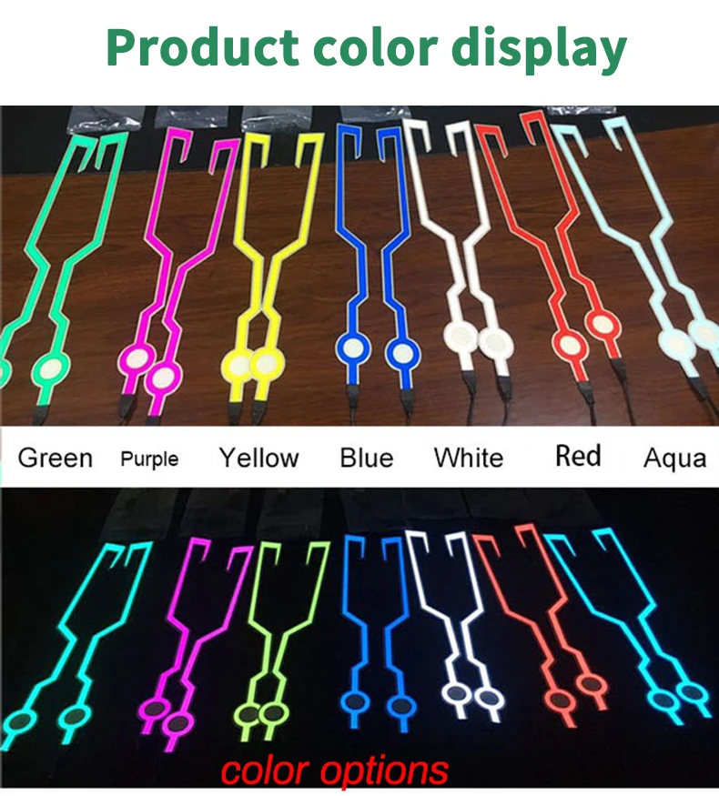 Factory Supplier Customized Helmet Light Strip Glowing Led Strip Flashing Lighting Helmet El Light Strips for Helmets