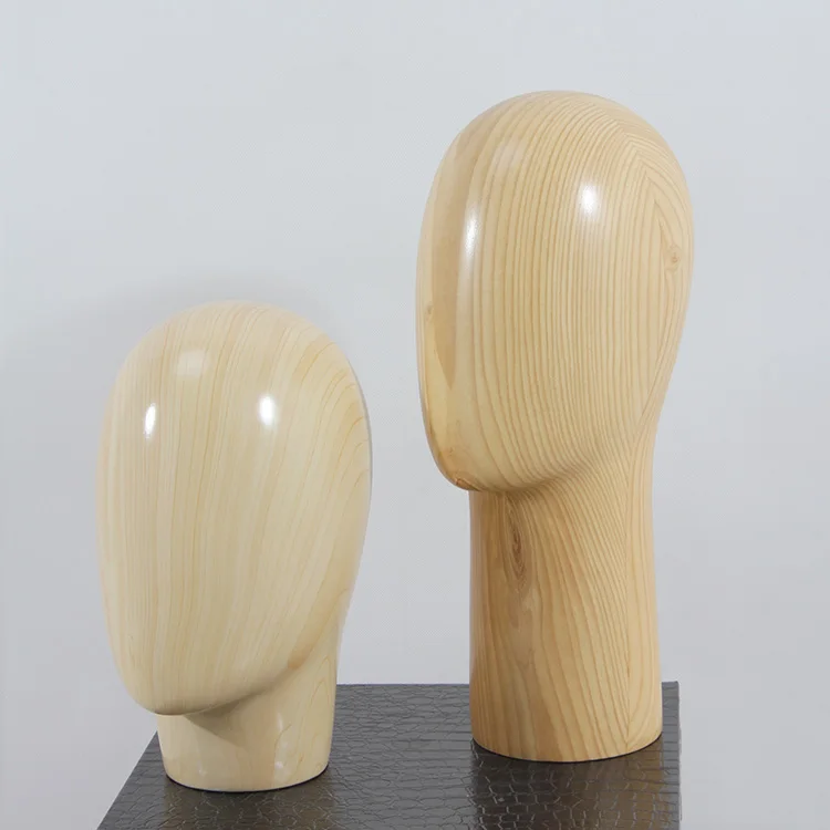 Черные головки манекена с длинной шеей из брезента и стекловолокна для парика деревянный манекен головой