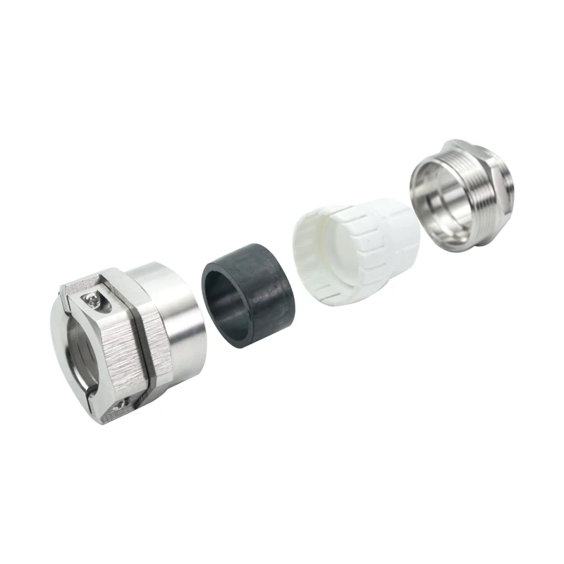 M32 Double Locking Metal Joint Ip68 Copper Nickel Plated Waterproof Cable Joint
