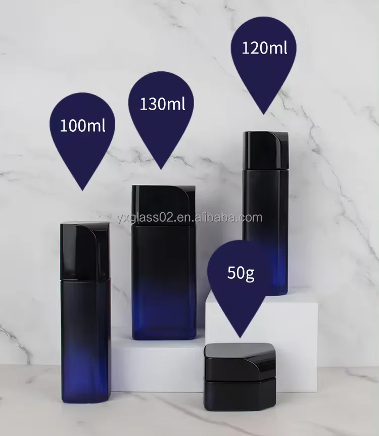 Factory wholesale irregularity shape cosmetic glass bottle set Unique design container man Skincare packaging supplier supplier