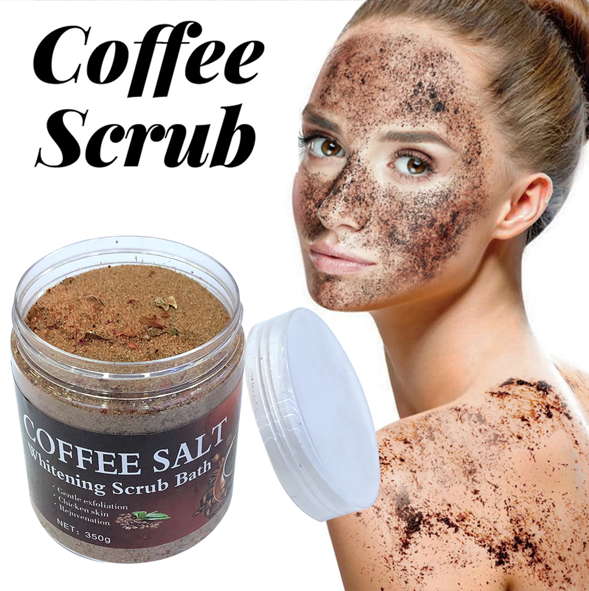 High Quality Scrubs Manufacturers Organic Coffee Scrub SPA Bath Salt Deep Clean Exfoliator Whitening Skin Care