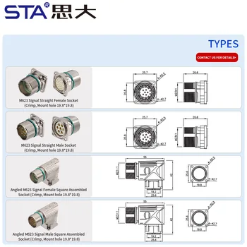 Toptan IP67 M23 serisi 6 8 9 12 17 19 Pin dişli kaplin kadın ve