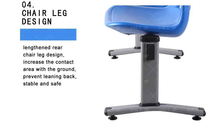 Solid Public Waiting Chair With Breathable Design Padded Seat Metal Frame Outdoor Bench For Airport School And Hospital Stadium