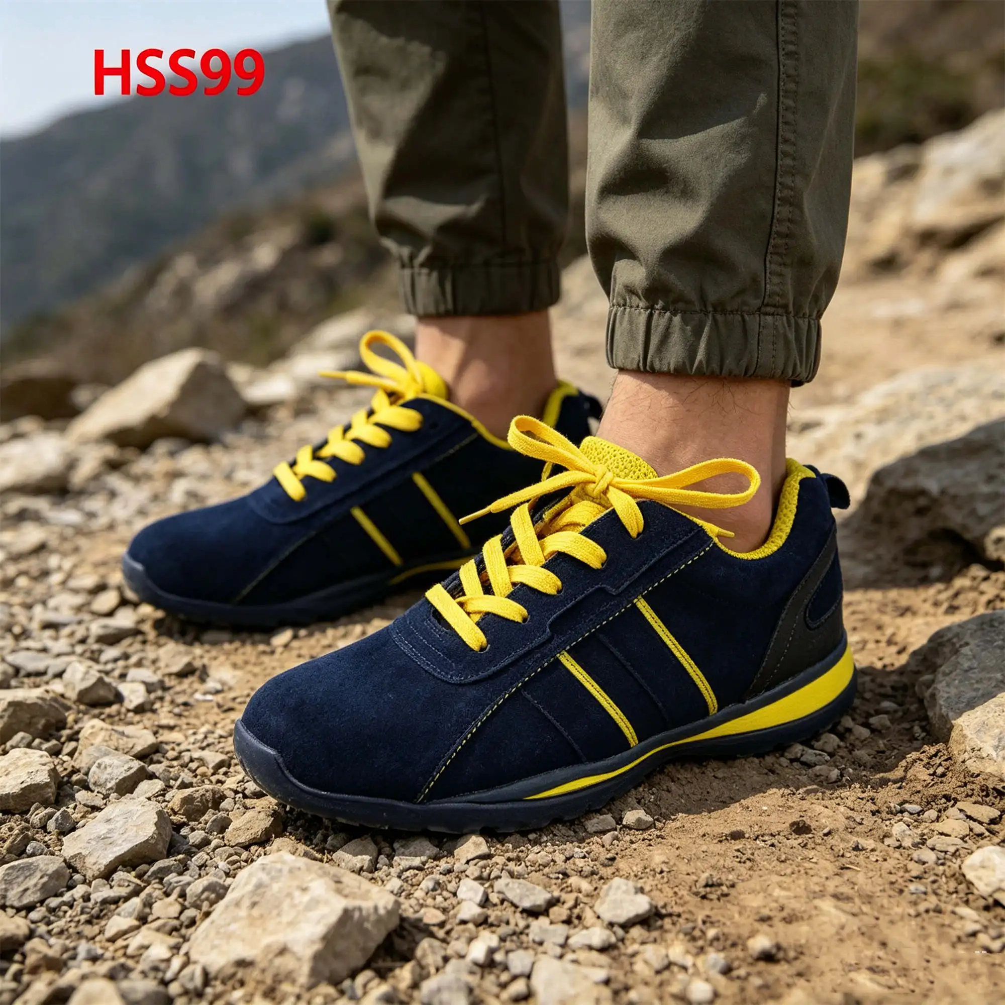 ZYF,Functional Training Steel Toe&midsole Insert Safety Shoes Stable Movement Double Colors EVA+rubber Sole Hiking Shoes HSS99