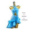 ABC- 327bL  Sky Blue  Dress+Bracelet+Headwear