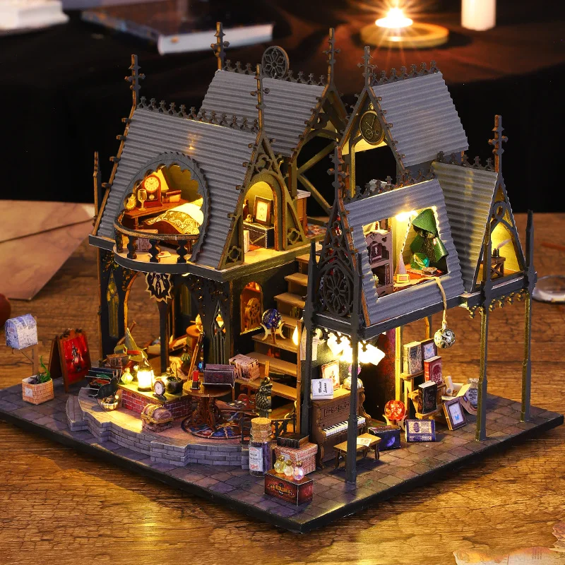 Doll House Diy Wooden Accessories Luna Magic House Micro Landscape Scene Castle Ornament