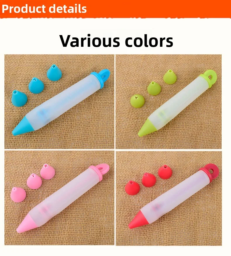 Silicone Chocolate Cream Gun for Baking Tools Like Piping Pen Cookies Milking Oil Nozzle Cake Writing Pen factory