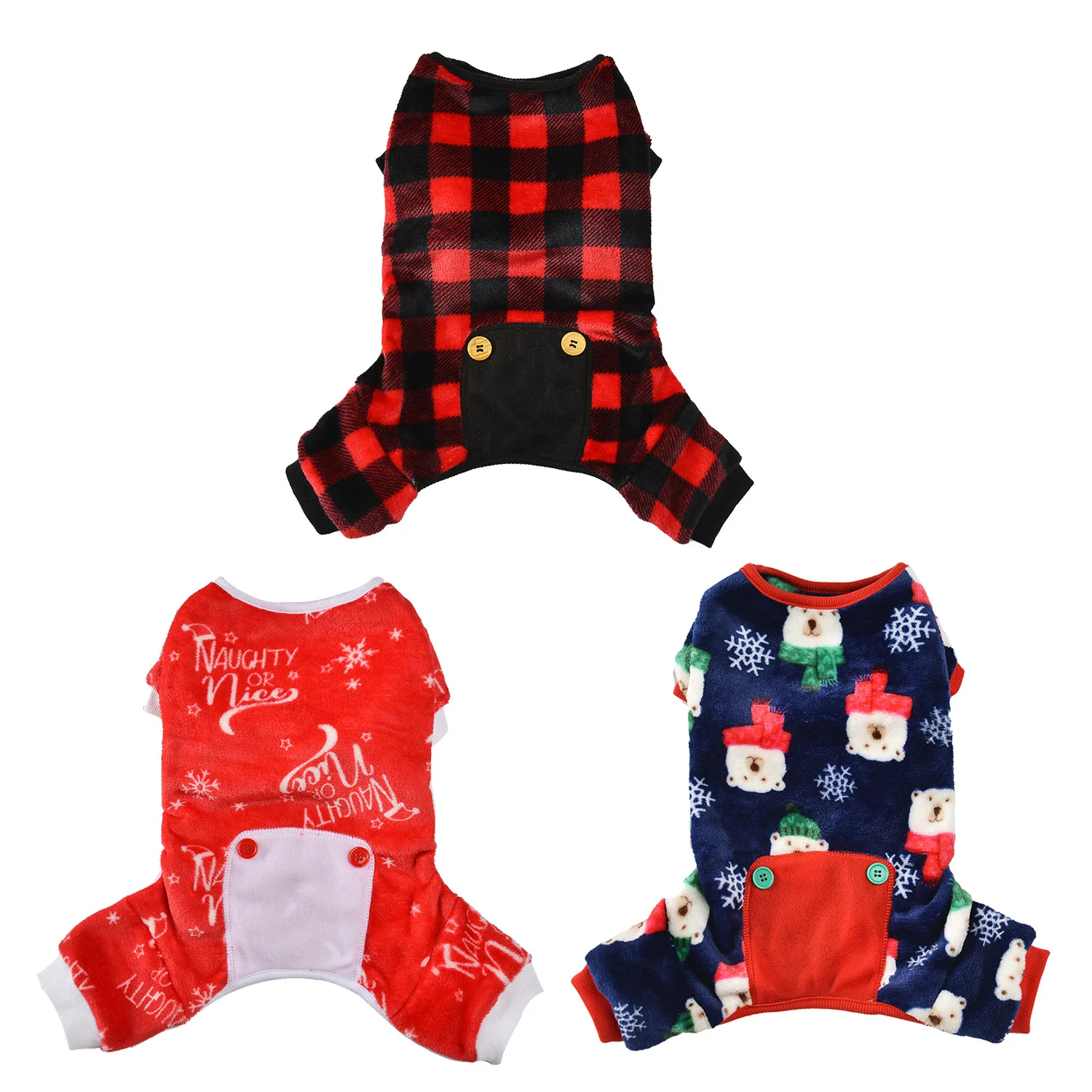 Plaid Fleece Red Buffalo Plaid Dog Pajamas Wholesale Luxury