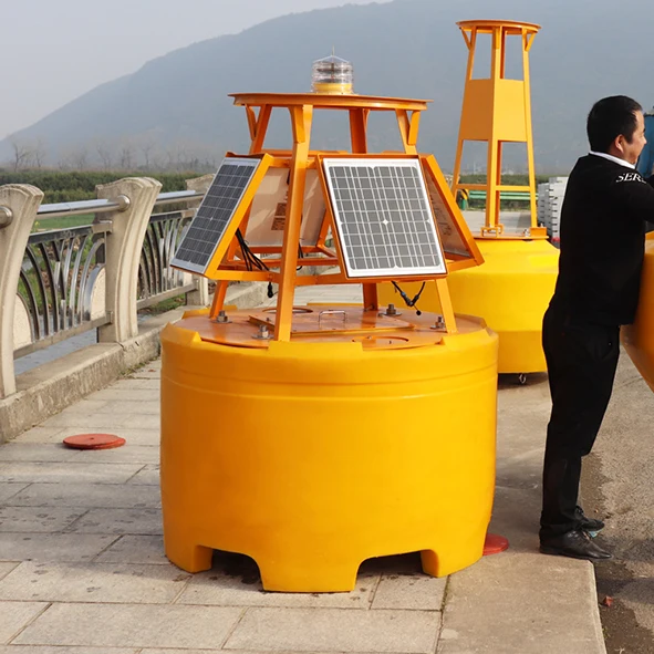 Advanced Water Quality Monitoring Buoy With Solar Panels Navigation Mark Light and GPS for Marine and Ocean Applications