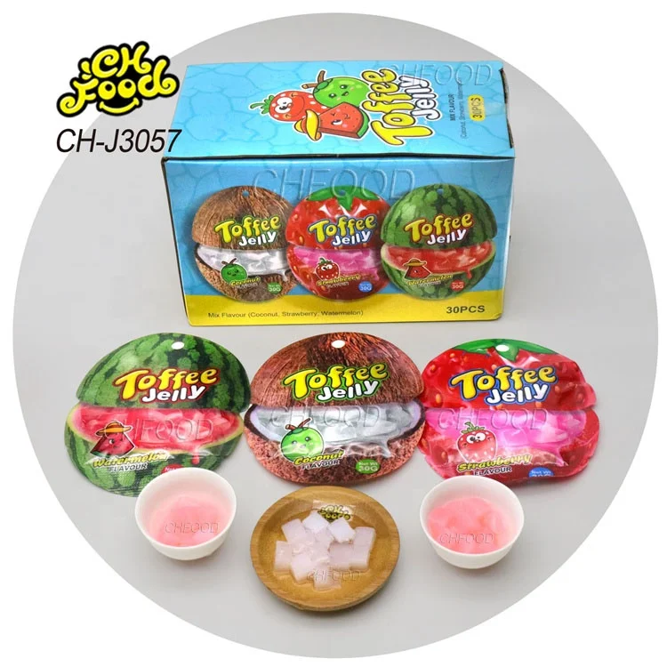 New Hot Jelly Pudding Watermelon Strawberry and Coconut Flavor Halal Candy Snack Wholesale and OEM Kids Snack