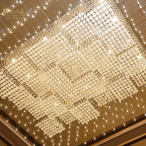 Customized Modern Square Glass LED Crystal Chandelier Vintage Fancy Oval Shape for Hotel and Commercial Dining Room Use