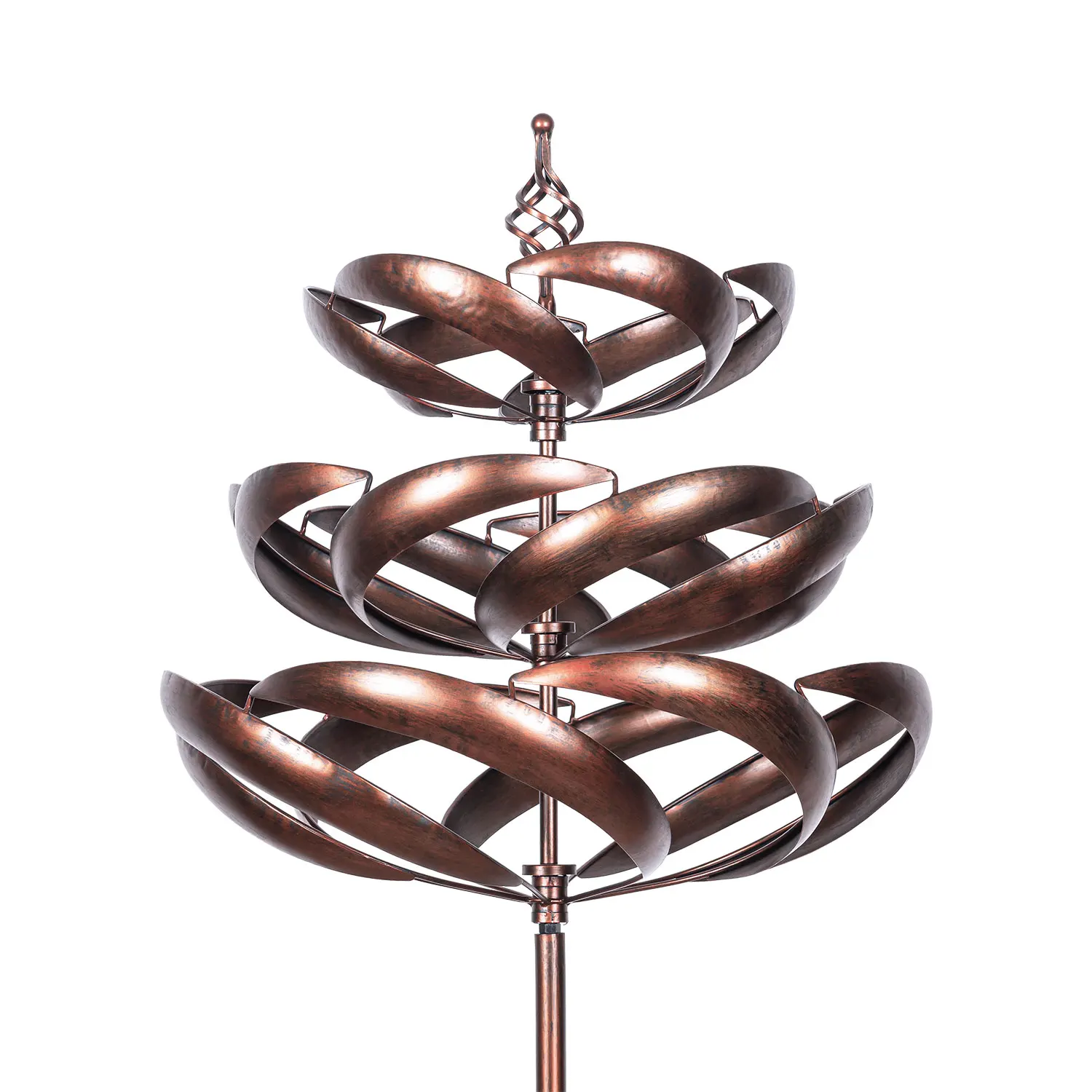 Helical Blade Bronzed Copper Wind Spinner    Metal  3d Wind Spinner Copper