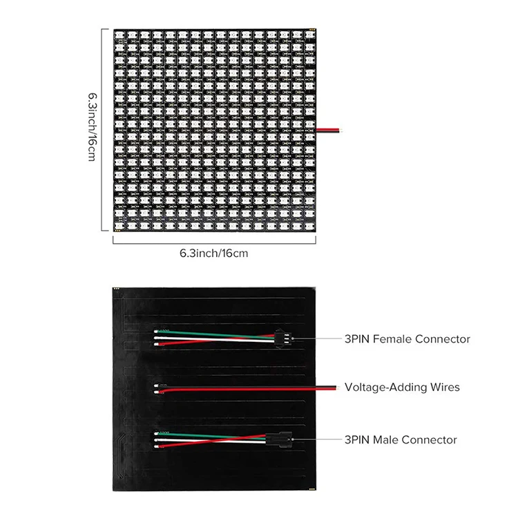 Full Color Ws2812b Panel Light DC5V 8x32 16x16 8x8 Digital Individually Addressable Flexible Rgb Led matrix
