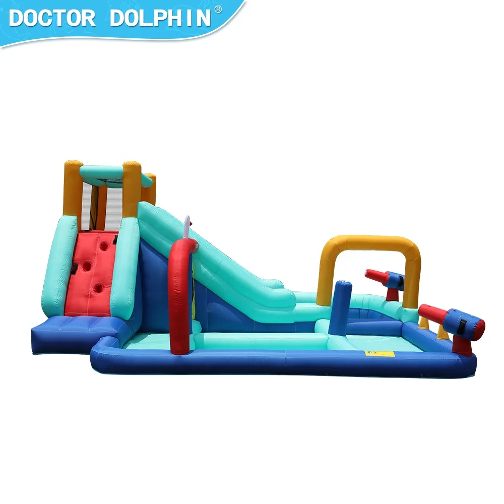 Doctor Dolphin China Wholesale Kids Inflatable Bounce House Jumping Castles Air Inflatable Combo Bouncer With Water Slide