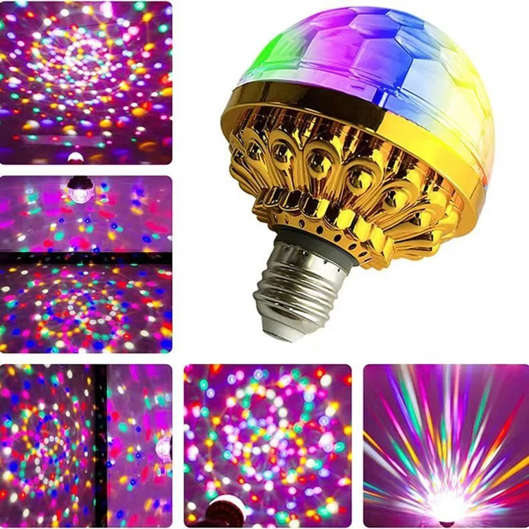 Colorful Disco Rotating Magic Ball RGB LED Stage Light Home Room Dance Parties Lighting