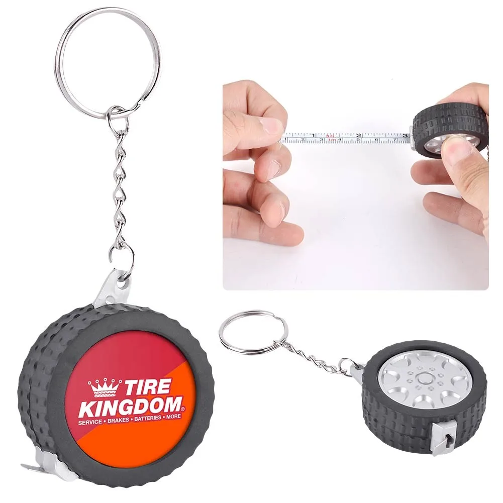 Promotional Gift Personalized Metal Keychain Tape Measure 1m Portable